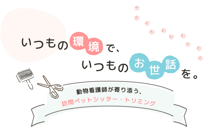 いつもの環境で、いつものお世話を。動物看護師が寄り添う、訪問ペットシッター・トリミング